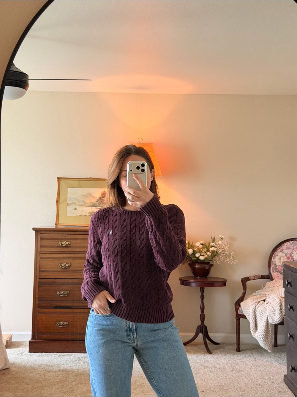 Ralph Lauren Cable Knit Crewneck Sweater